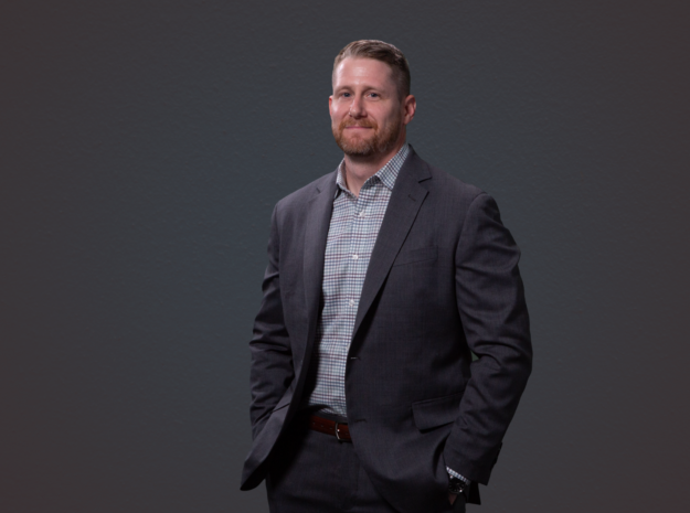 Jordan Hucht in a suit.