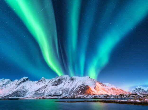 Lights and mountain